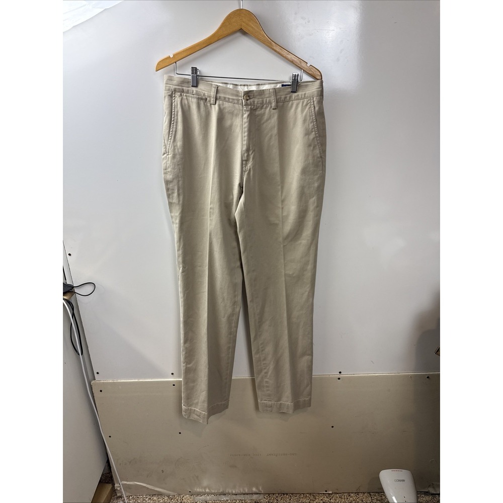 Polo Ralph Lauren Preston Pants Mens 34x33 Khaki Chino Classic Fit Cotton